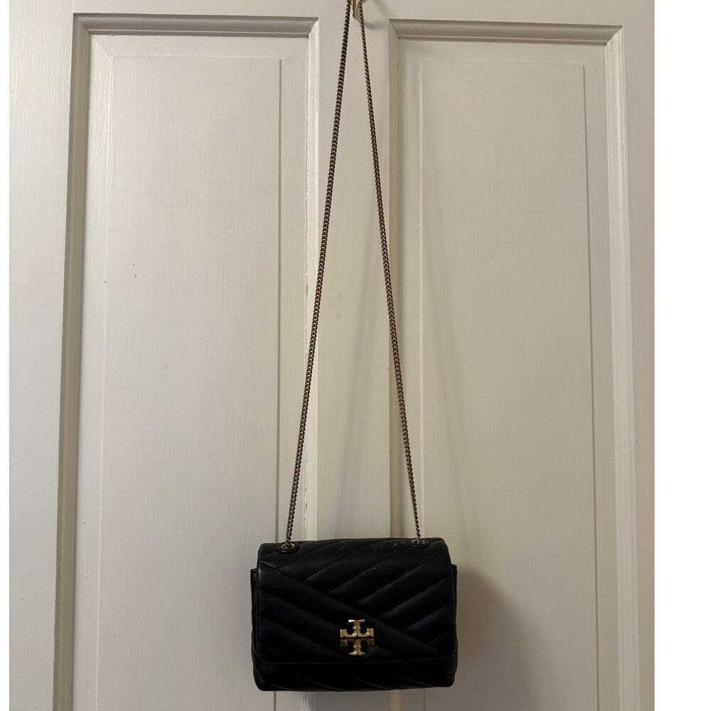 Tory Burch Kira Mini Chevron Quilted Crossbody Bag Black - Picture 6 of 9